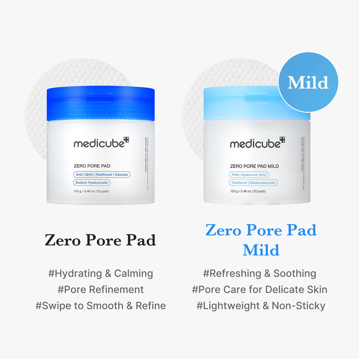 MEDICUBE Zero Pore Pad Mild 155 g (70 db)